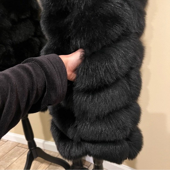 Genuine fox fur vest jacket coat trench winter bomber jacket real fur long vest - Picture 15 of 17